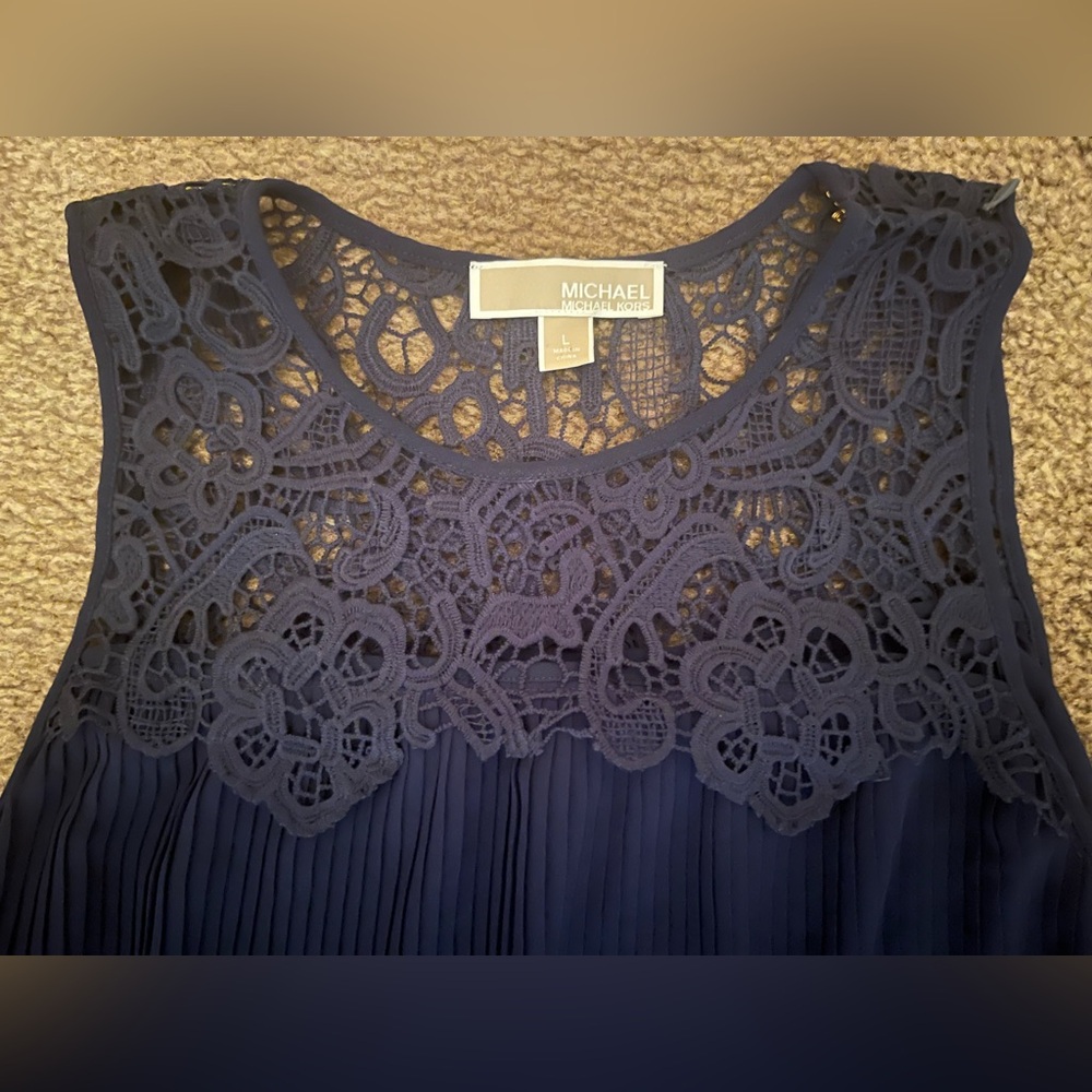 Michael Kors Deep Blue Lace Blouse